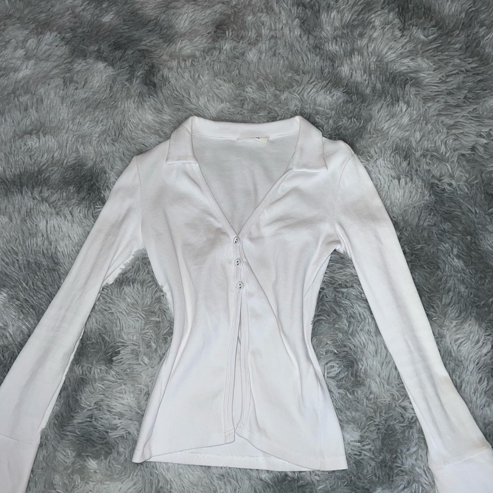 Elegant White Button-Up Women's Top